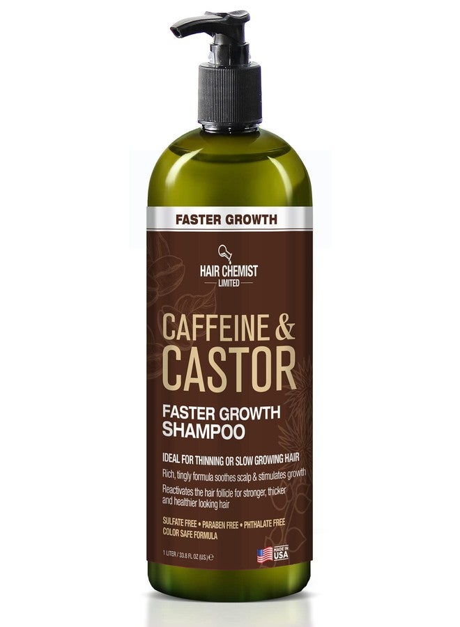 Hair Chemist Caffeine and Castor Faster Growth Shampoo 33.8 oz. - Hair Shampoo for Faster Hair Growth, Sulfate Free Shampoo - Image 1
